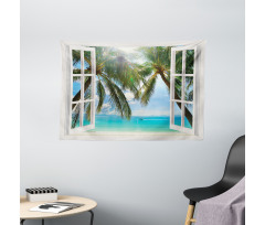 Window to the Exotic Beach Wide Tapestry