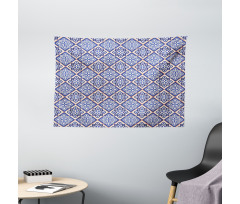 Vintage Floral Rhombuses Wide Tapestry