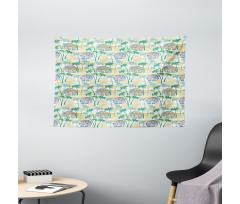 Ethnic Animal and Palms Wide Tapestry