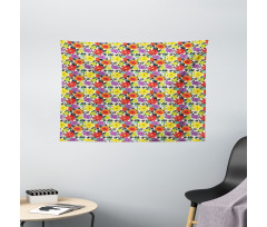 Hand Drawn Petals Nature Wide Tapestry