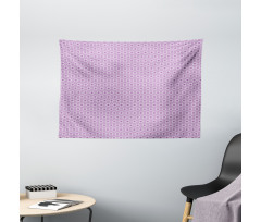 Flower Motif Grid Hexagon Wide Tapestry