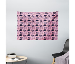 Geometric Circles and Dots Wide Tapestry