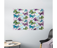 Wings Hearts and Dots Wide Tapestry