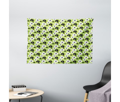 Birds Stripes and Flowers Wide Tapestry