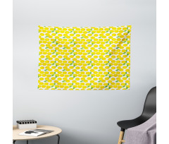 Repeating Citrus Plant Orange Wide Tapestry