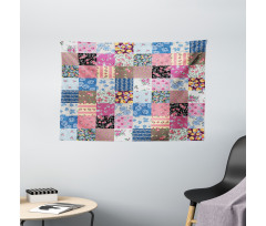 Checkered Squares Wide Tapestry