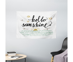 Sunset Scene Words Wide Tapestry