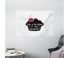 Pastry Silhouette Words Wide Tapestry