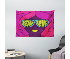 Peace and Love Groovy Girl Wide Tapestry