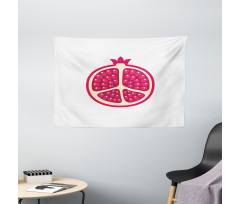 Cartoon Pomegranate Seeds Wide Tapestry