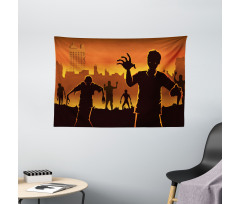 Abandoned City Halloween Wide Tapestry