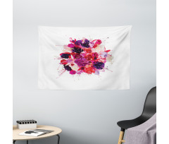 Bouquet of Exotic Flowers Wide Tapestry