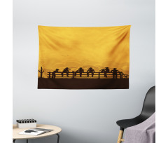 Cowboys Sitting on the Fence Wide Tapestry