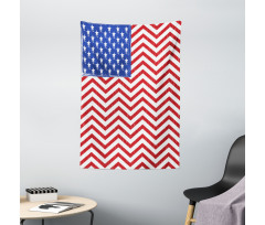 Country Flag with Zigzag Lines Tapestry