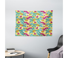 Abstract Leaf Butterfly Wide Tapestry