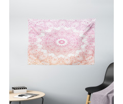 Outline Style Flowers Wide Tapestry
