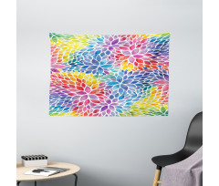 Rainbow Colored Leaves Wide Tapestry