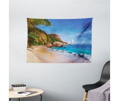 Summer Ocean and Palm Trees Wide Tapestry