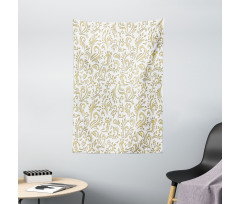 Monochrome Swirling Motifs Tapestry