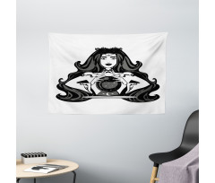 Fortune Teller Woman Magic Wide Tapestry