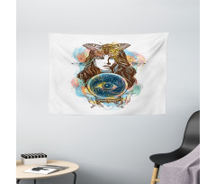 Third Eye Fortune Teller Wide Tapestry