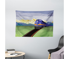 Rural Country Train Design Wide Tapestry