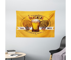 Premium Beer Grunge Graphic Wide Tapestry