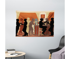 Night out with Friends Theme Wide Tapestry