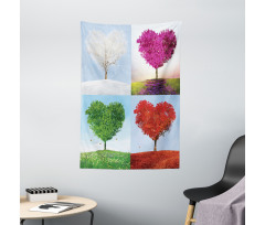 Heart Trees Pattern Tapestry