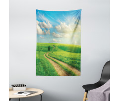 Grassy Hill Sky Pathway Tapestry