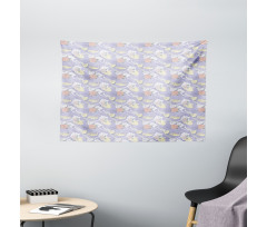 Lavender Background Oriental Wide Tapestry