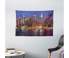 Urban Life Theme Wide Tapestry