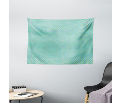 Pastel Mini Hearts Wide Tapestry