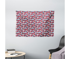 Tropical Hawaii Pomegranate Wide Tapestry