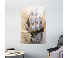 Ship Sailing on Ocean Tapestry