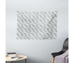 Doodle Fish Marine Life Wide Tapestry