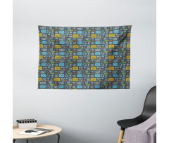 Retro Audio Equipment Wide Tapestry