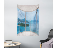 Seascape View from Window Tapestry