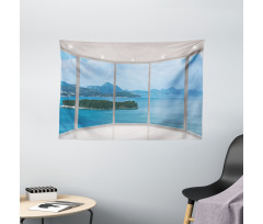Seascape View from Window Wide Tapestry