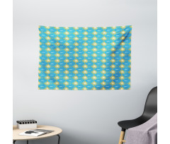 Sunny Day and Clouds Pattern Wide Tapestry