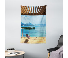 Balcony Panoramic Seascape Tapestry