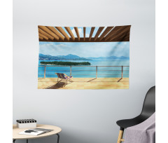 Balcony Panoramic Seascape Wide Tapestry