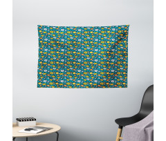 Flower and Leaves Spring Wide Tapestry