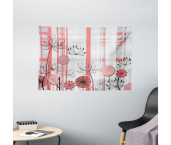 Modern Abstract Botanical Wide Tapestry