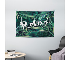 Hawaiian Fern Leaves Design Wide Tapestry