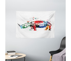 Musical Notes Animal Wide Tapestry