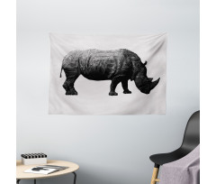 Polygonal Animal Line Art Wide Tapestry