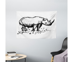 Animal with Paint Splashes Wide Tapestry