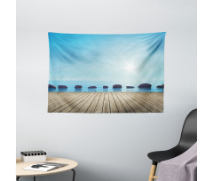 Sky Pier Calm Water Stones Wide Tapestry