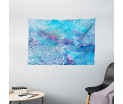 Watercolor Floral Asian Wide Tapestry
